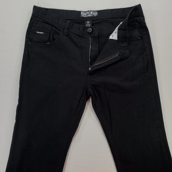 Enyce Jeans Mens 36x33 Black Denim Baggy Straight Leg Hip Hop Vintage Streetwear - Picture 5 of 15